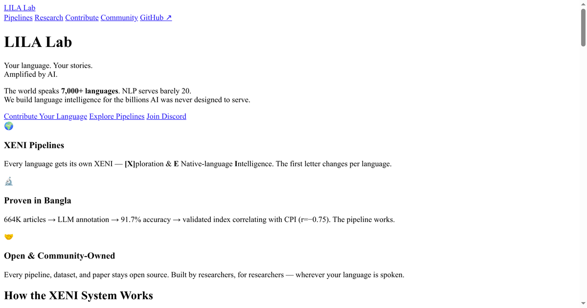 LILA Lab — Language Intelligence for Low-resource Applications
